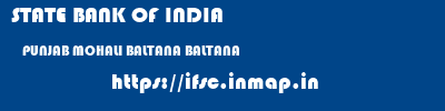 STATE BANK OF INDIA  PUNJAB MOHALI BALTANA BALTANA  ifsc code